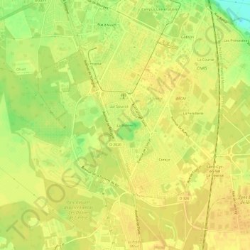 La Bolière topographic map, elevation, terrain