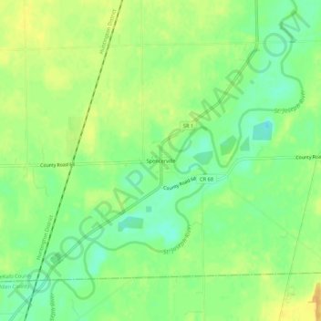 Spencerville topographic map, elevation, terrain