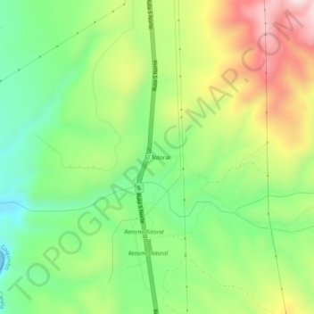 El Totoral topographic map, elevation, terrain