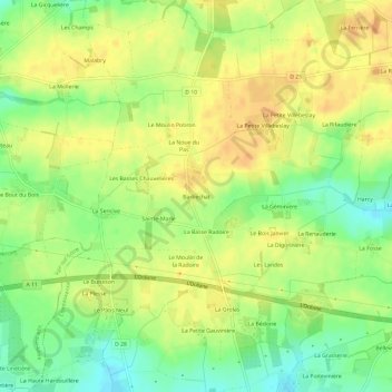 Barbechat topographic map, elevation, terrain