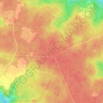 Gréou topographic map, elevation, terrain