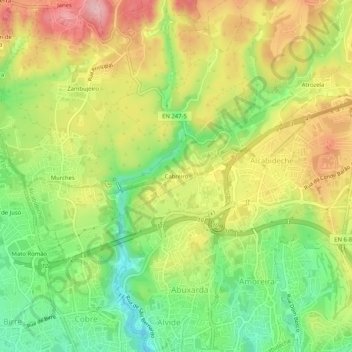 Cabreiro topographic map, elevation, terrain