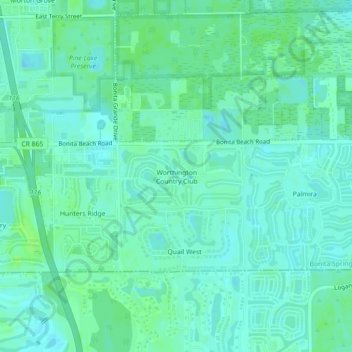 Worthington Country Club topographic map, elevation, terrain