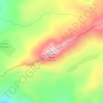 Cooper Peak topographic map, elevation, terrain