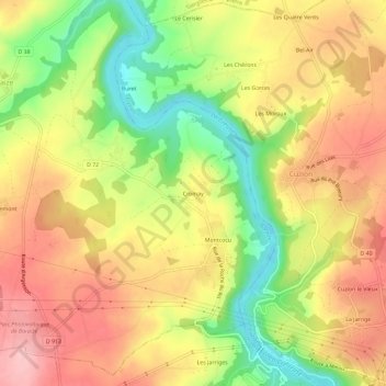 Cromay topographic map, elevation, terrain