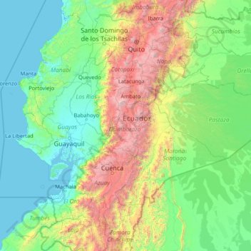 Chimborazo topographic map, elevation, terrain