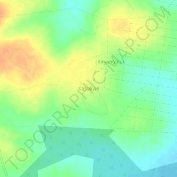 Kasokwe topographic map, elevation, terrain