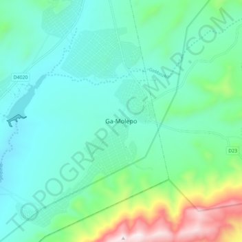 Ga-Molepo topographic map, elevation, terrain