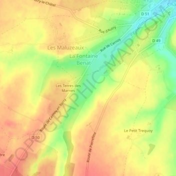 La Vallée topographic map, elevation, terrain
