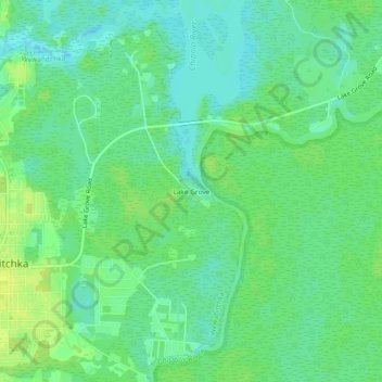Lake Grove topographic map, elevation, terrain