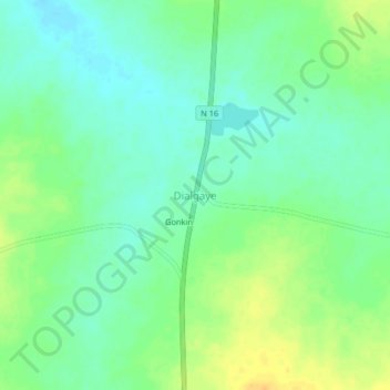 Dialgaye topographic map, elevation, terrain