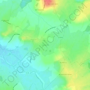 Les Vaslins topographic map, elevation, terrain
