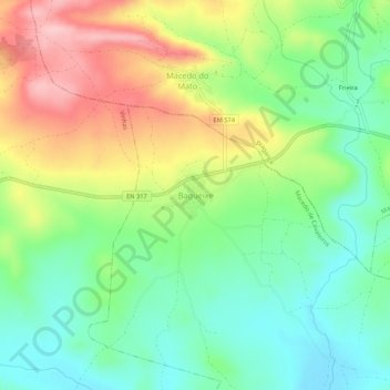Bagueixe topographic map, elevation, terrain