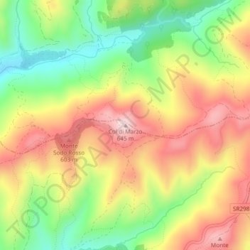 Col di Marzo topographic map, elevation, terrain