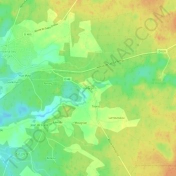 La Forge topographic map, elevation, terrain