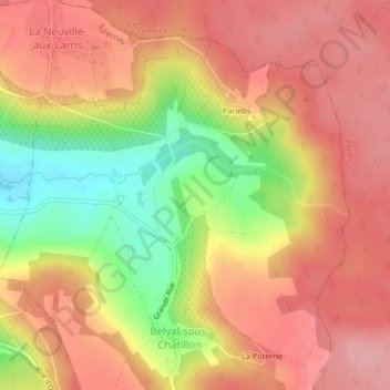 Le Mont Pinson topographic map, elevation, terrain