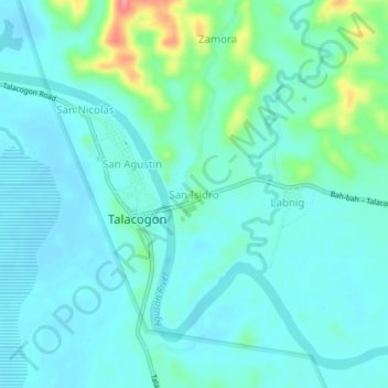 San Isidro topographic map, elevation, terrain