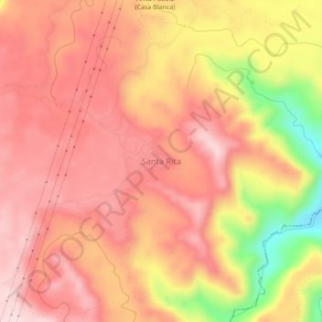 Santa Rita topographic map, elevation, terrain
