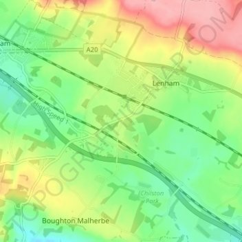 Leadingcross Green topographic map, elevation, terrain