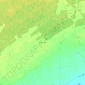Brown Bay topographic map, elevation, terrain