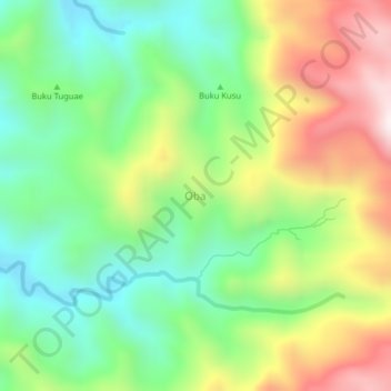 Oba topographic map, elevation, terrain