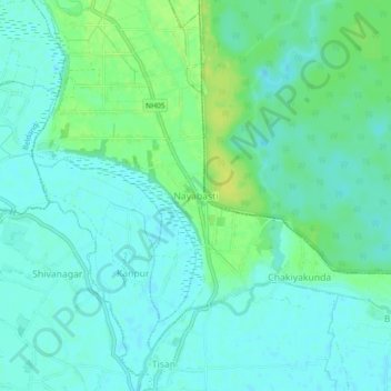Nayabasti topographic map, elevation, terrain