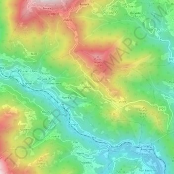 Gisola topographic map, elevation, terrain