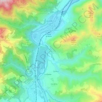 Pànico topographic map, elevation, terrain
