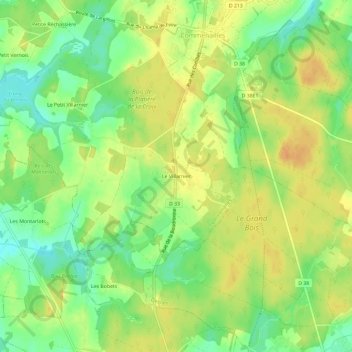 Le Villarnier topographic map, elevation, terrain