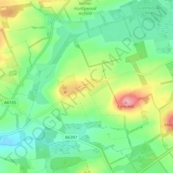 Fans topographic map, elevation, terrain
