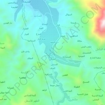 Al `Adan topographic map, elevation, terrain