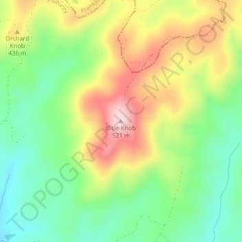 Blue Knob topographic map, elevation, terrain