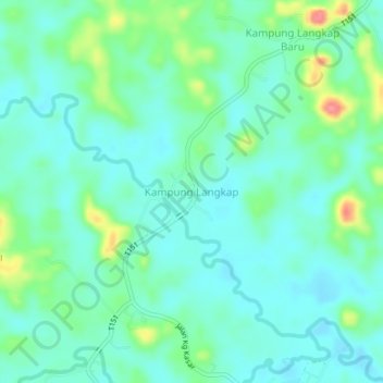 Kampung Langkap topographic map, elevation, terrain