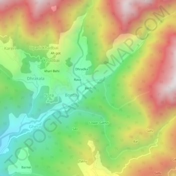 Berli topographic map, elevation, terrain