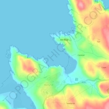 Farr Bay topographic map, elevation, terrain
