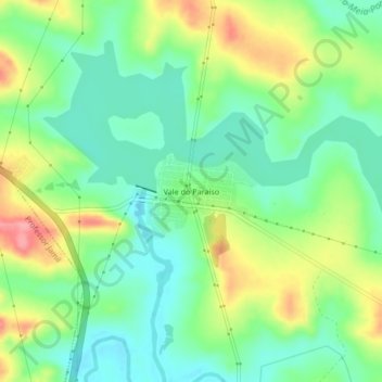 Vale do Paraíso topographic map, elevation, terrain