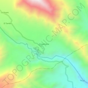 Cocachacra topographic map, elevation, terrain