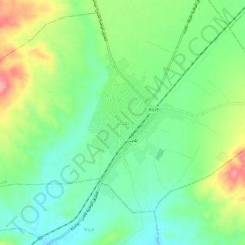 Thelepte topographic map, elevation, terrain