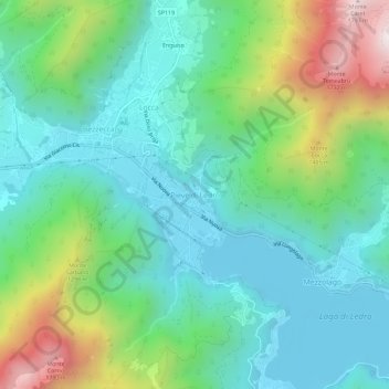 Pieve di Ledro topographic map, elevation, terrain