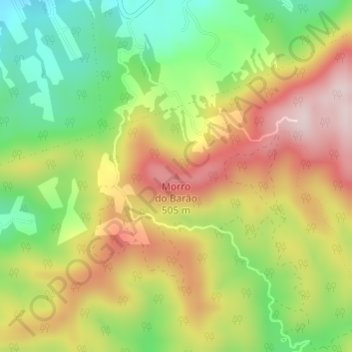 Morro do Barão topographic map, elevation, terrain