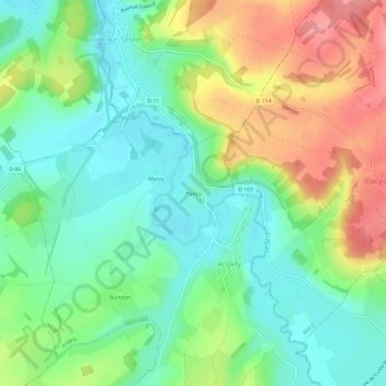 Pancy topographic map, elevation, terrain