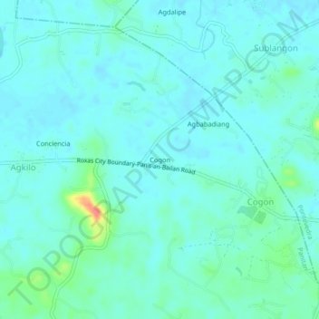 Cogon topographic map, elevation, terrain
