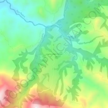 Llano Hermoso topographic map, elevation, terrain