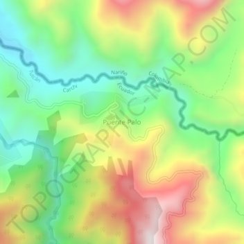 Puente Palo topographic map, elevation, terrain