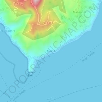 Mainit topographic map, elevation, terrain
