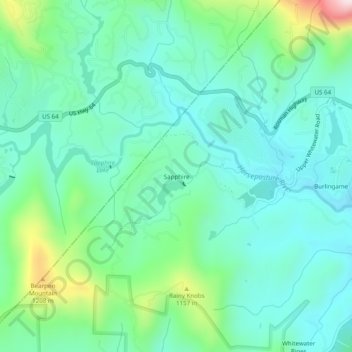 Sapphire topographic map, elevation, terrain