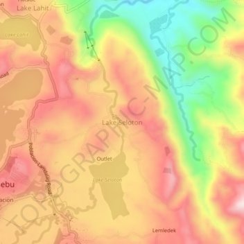 Lake Seloton topographic map, elevation, terrain