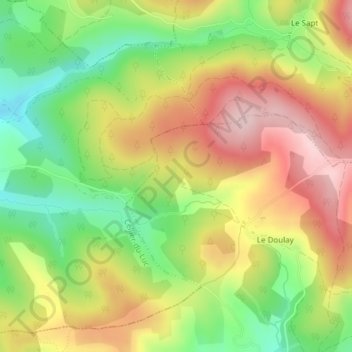 Le Pommier topographic map, elevation, terrain