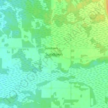 Sundown topographic map, elevation, terrain