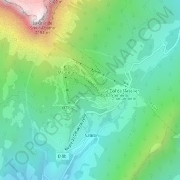 Champ Piala topographic map, elevation, terrain